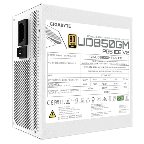 Gigabyte UD850GM PG5 850W 80+ Gold - vue 6