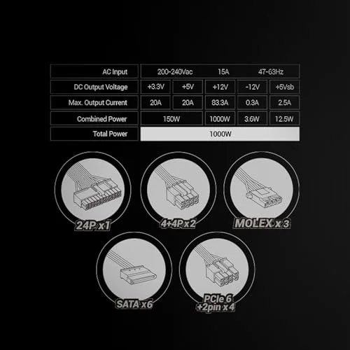 Mars Gaming Mpb1000sim 1000W 80+ Gold modulaire noir - vue 6