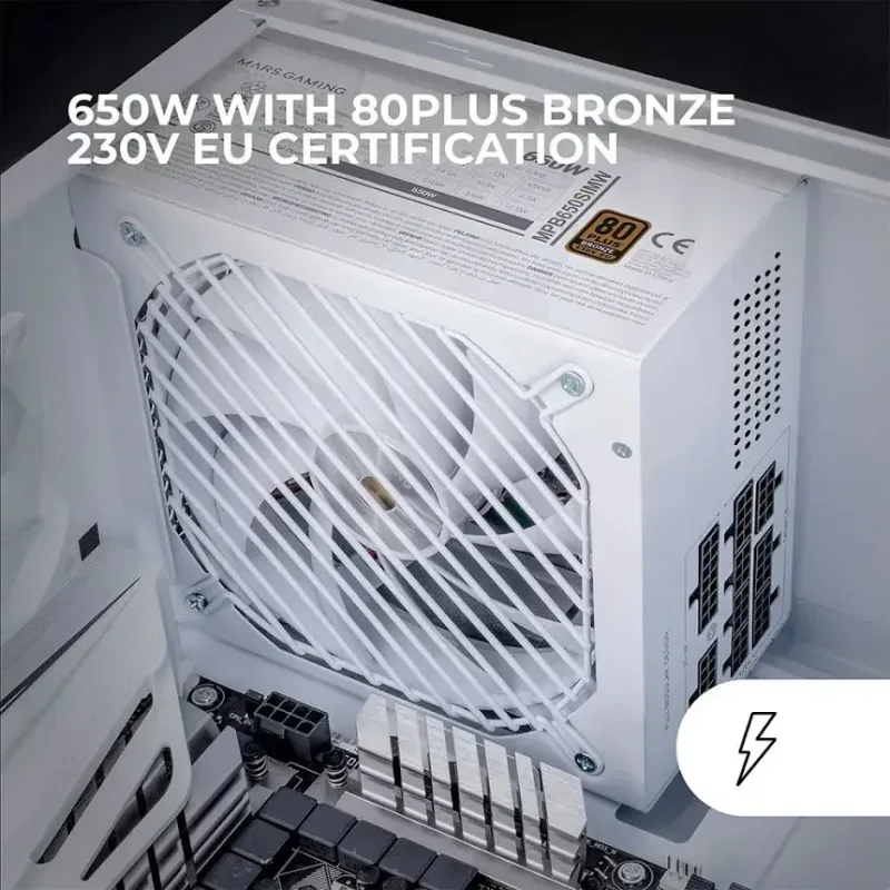 Fuente de Alimentación Mars Gaming MPB650SIM 650W 80 PLUS Bronze modulaire ventilateur silence blanc - image 3