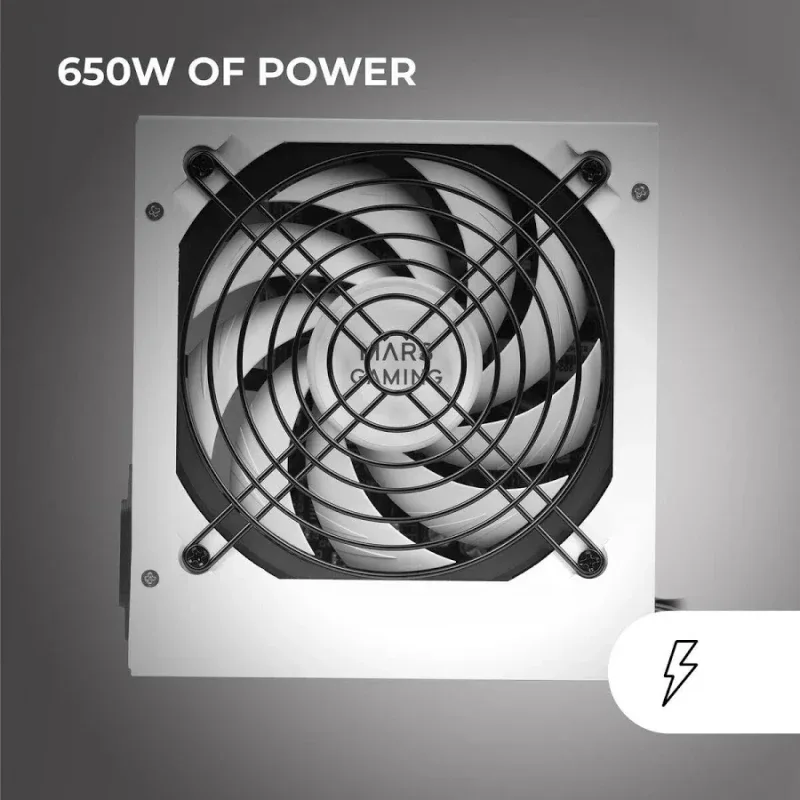 Mars Gaming Mpiii650 Pc Atx Alimentation 650w 5 ans de garantie 85% Ai-rpm Efficacité Blanc - image 5