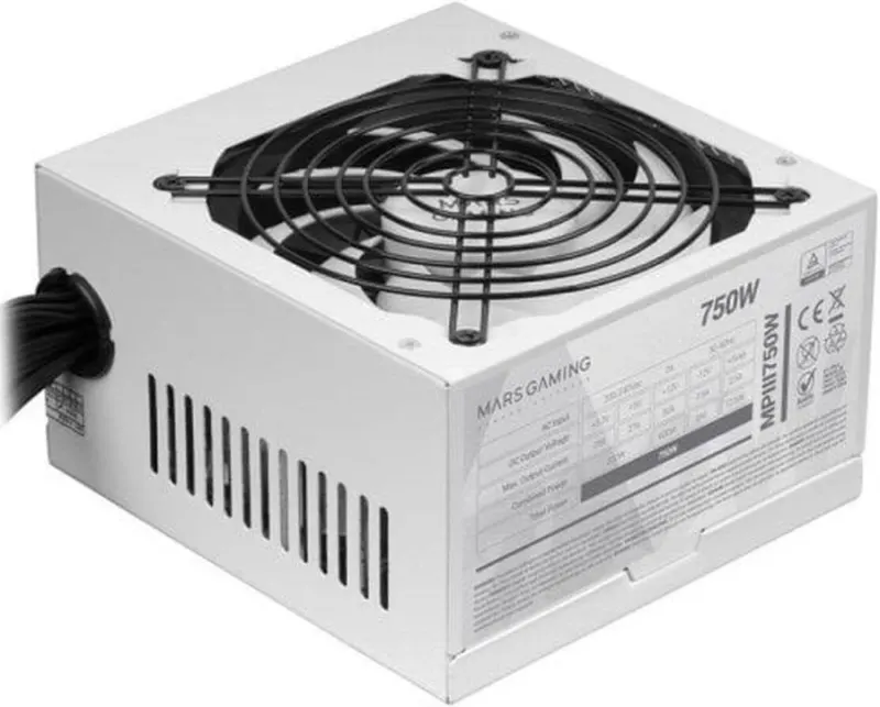 Mars Gaming Mpiii750 Pc Atx Alimentation 750w 5 ans de garantie 85% Ai-rpm Efficacité Blanc - image 4