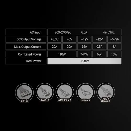 Mars Gaming MPZE750SI 750W 80+ Silver blanc - vue 5