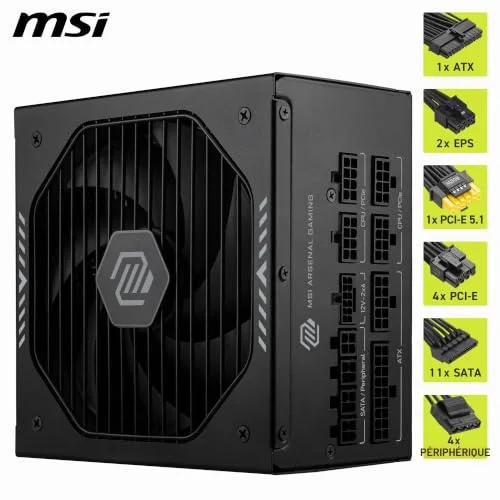 MSI A850GLS 1000W 80+ Gold modulaire - vue 5