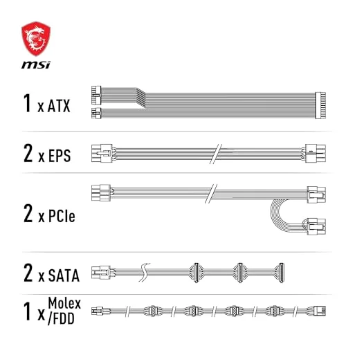 MSI MAG A650GL 650W 80+ Gold modulaire noir - vue 5