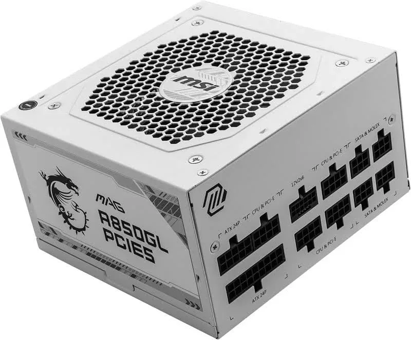 Alimentation PC modulaire MSI MAG A850GL PCIE5 850W 80 PLUS blanc - image 2