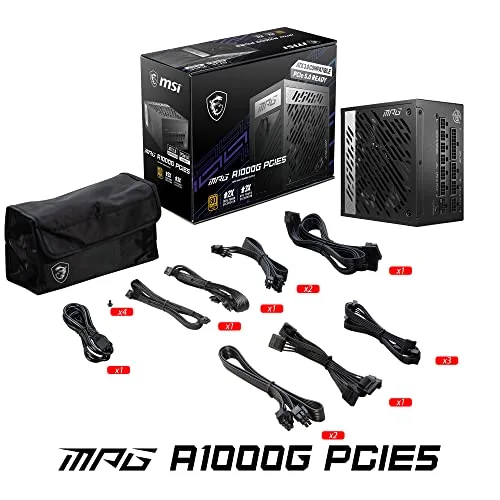 MSI MPG A1000G PCIE5 1000W 80+ Gold modulaire noir - vue 6