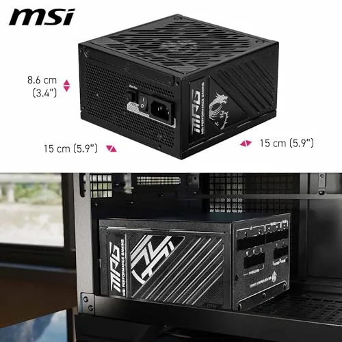 MSI MPG A1250GS PCIE5 1250W 80+ Gold modulaire noir - vue 6