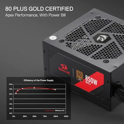 Redragon GC-PS007-SE 850W 80+ Gold - vue 3