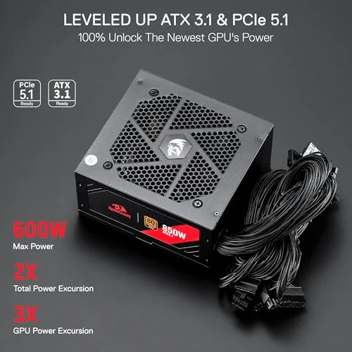 Redragon GC-PS007-SE 850W 80+ Gold - vue 5