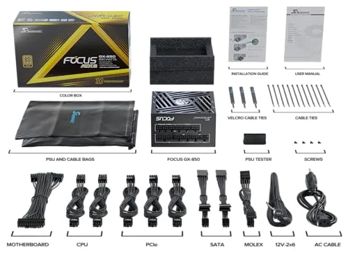 Seasonic FOCUS-GX-850-V4 850W 80+ Gold - vue 6