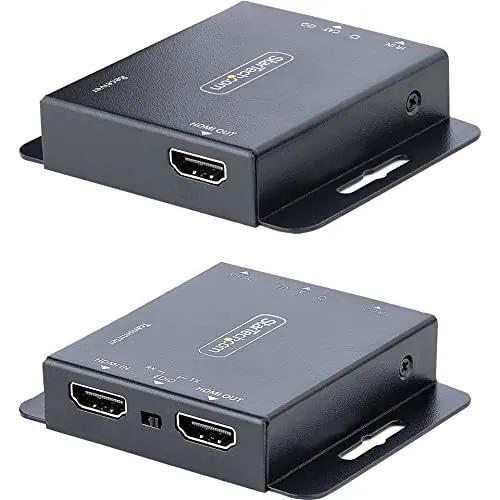 StarTech Kit d'extension HDMI 4K30 Hz 39 m/1080p 70 m Cat5e/Cat6 PoC IR émetteur récepteur