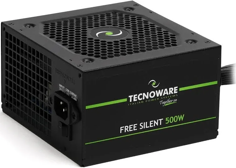 Alimentation Tecnoware Atx 500, ventilateur silencieux, 2xsata, 1x24 pôles, 1x 4+4 pôles, 2xmolex - alimentation vue principale