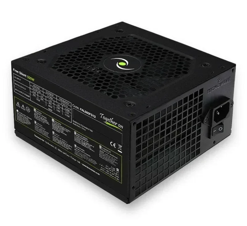 Alimentation Tecnoware Atx 550, ventilateur silencieux, 2xsata, 1x24 pôles, 1x4+4 pôles, 2xmolex - alimentation vue principale