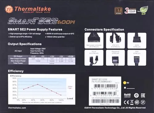 Thermaltake Smart SE2 600W semi-modulaire - vue 2
