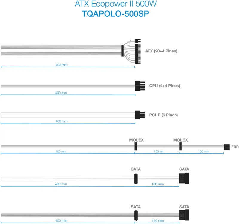 TooQ TQAPOLO-500SP 500W PFC actif - image 5