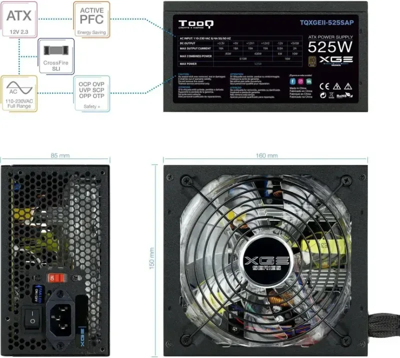 TooQ Xtreme Gaming Energy II 525W 80 Plus Bronze - image 3