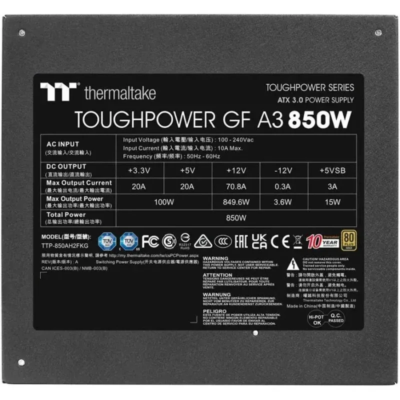 TOUGHPOWER GF A3 Gold - TT Premium Edition alimentation  modulaire 850 watt - image 5
