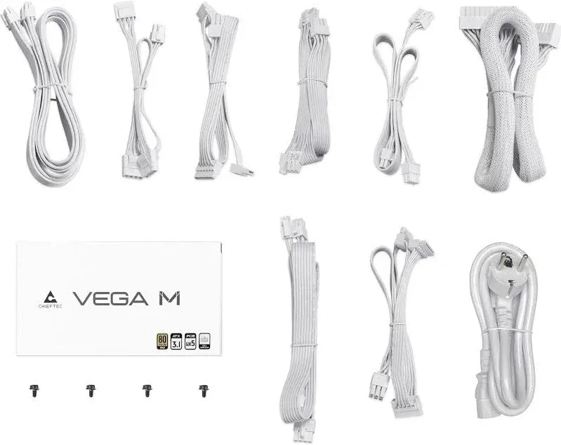Vega PPG-1000-CW unité d''alimentation d''énergie 24-pin ATX ATX Blanc alimentation modulaire 1000 watt - image 2