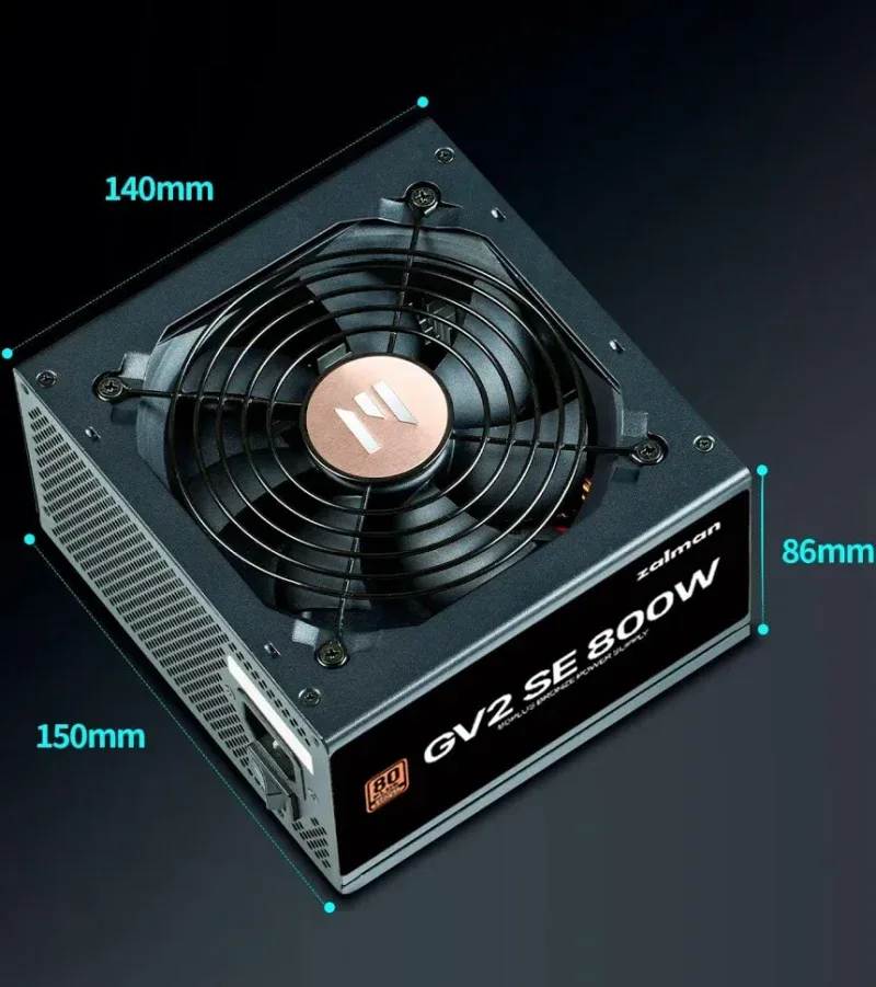 Bloc d'Alimentation Zalman 800W 80 PLUS Bronze GV2SE Ventilateur 12 cm ATX PFC Actif - image 5