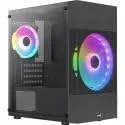Aerocool ATOMICLITE V1 - Boîtier Gamer Micro-ATX - Grille Frontale+2 Ventilateurs FRGB - Noir - vue 4