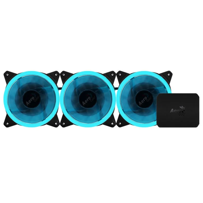 AeroCool Rev RGB Pro Pack de 3 Ventilateurs 120mm avec Controller P7-H1