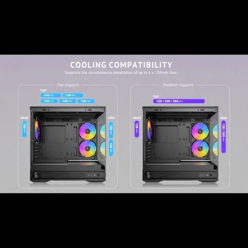 Antec C2M ARGB mATX RGB - vue 3