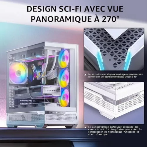 Antec C7 ARGB White mATX RGB - vue 2