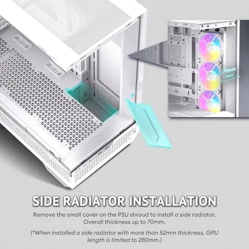 Antec C7 ARGB White mATX RGB - vue 7