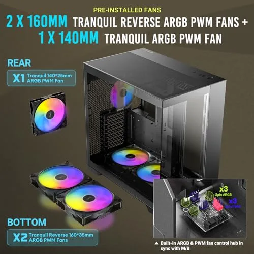 Antec C8 ARGB E-ATX RGB - vue 3