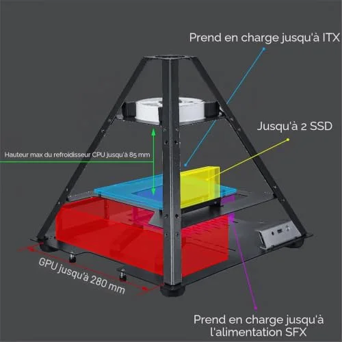 Azza Pyramid Mini mITX - vue 4