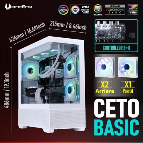 BitFenix Ceto Basic ATX RGB White - vue 2