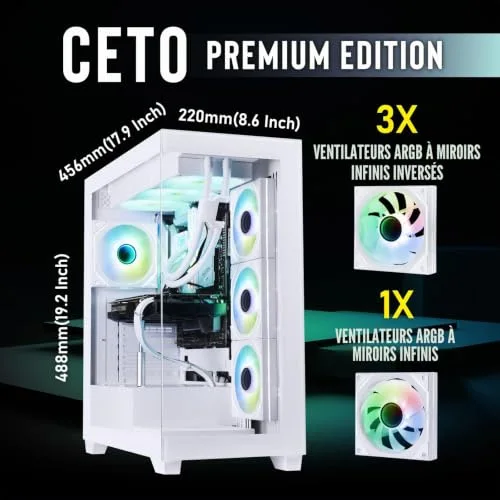 BitFenix Ceto Premium ATX RGB White - vue 2