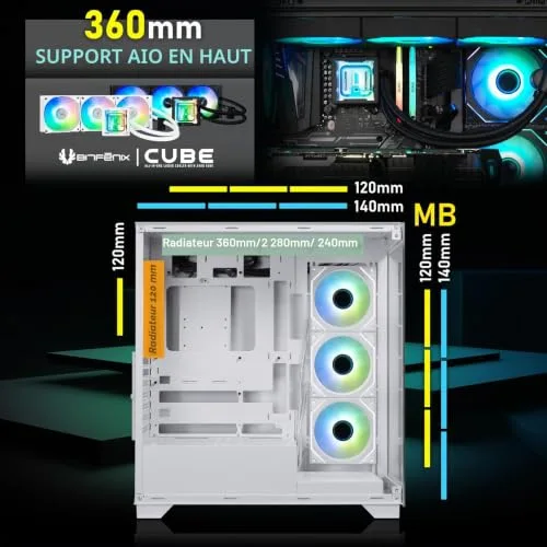 BitFenix Ceto Premium ATX RGB White - vue 3