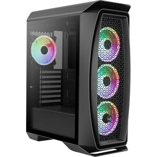 Boîtier Gamer ATX - Aerocool - AEROONEDUOBKV1 - 4 Ventilateurs ARGB - Verre Trempé - Noir - vue 2