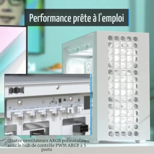 Boîtier Mini Tour - AEROCOOL - D302A - Support Radiateur 360 mm - 11 Emplacements Ventilateur - GPU 410 mm - vue 3