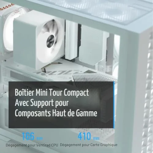 Boîtier Mini Tour - AEROCOOL - D302A - Support Radiateur 360 mm - 11 Emplacements Ventilateur - GPU 410 mm - vue 5