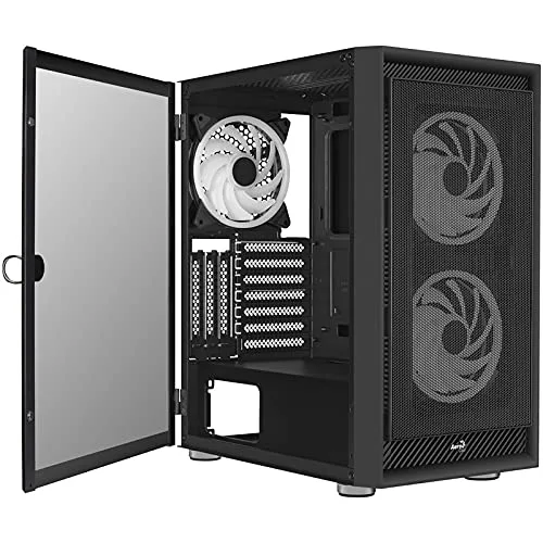 Boitier Moyen Tour ATX AeroCool Graphite RGB avec panneau vitré (Noir) - vue 4