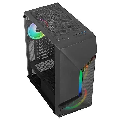 Boîtier Moyen Tour ATX - AeroCool - Scape V3 RGB - Panneau Vitré - 3 Ventilateurs ARGB - Noir - vue 3