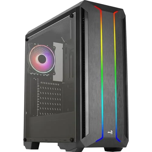 Boîtier Moyen Tour ATX - Aerocool - SKYLINEV2BK - Panneau Frontal ARGB - Ventilateur ARGB 12cm - Noir - vue 3