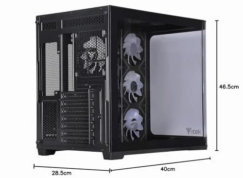 Boitier Moyen Tour ATX - iTek - Dark Cave Curved - Noir - 2 USB 3.0 - Type-C - vue 8