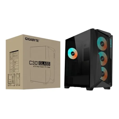 Boîtier moyen tour - GIGABYTE - C301 Glass V2 - Verre trempé - Noir - 2 ports USB 2.0 - vue 3
