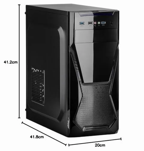 Boîtier PC Akyga AK13BK - Tour midi ATX - Noir - 7 baies internes - Refroidissement arrière 120mm - vue 8