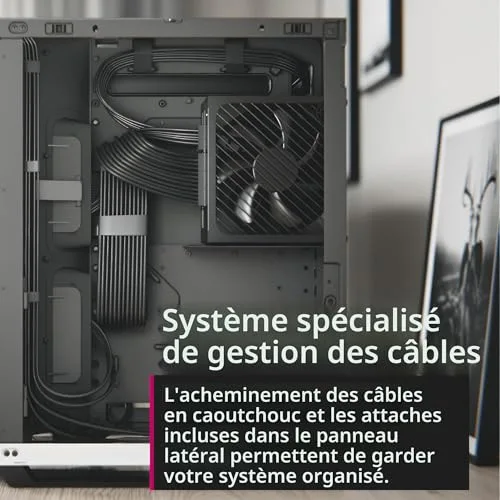 Boîtier PC ATX - APNX - V1 - Double chambre - Panneaux en verre - 10 emplacements ventilateurs - vue 5