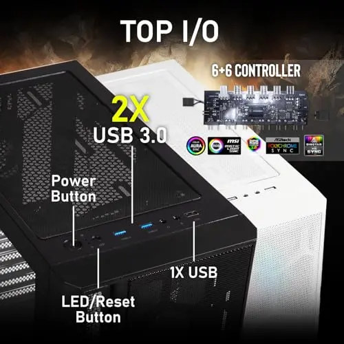 Boitier PC - BITFENIX - Apollo ARGB - Sans alimentation - Moyen tour - Format ATX - Blanc - vue 8