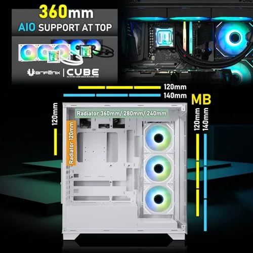 Boîtier PC - BITFENIX - CETO Premium Edition - Moyen tour - ATX - Noir - Verre trempé - USB-C et A-RGB - vue 2