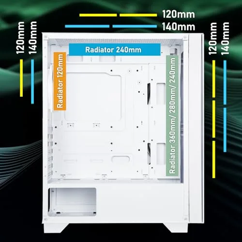 Boîtier PC - BITFENIX - Flow (Blanc) - Moyen tour - Format ATX - Sans alimentation - vue 3