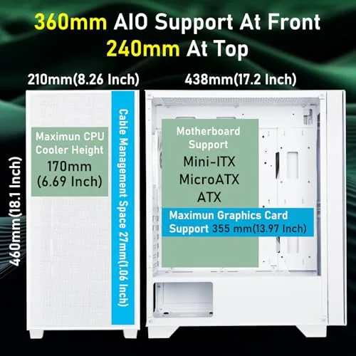 Boîtier PC - BITFENIX - Flow (Blanc) - Moyen tour - Format ATX - Sans alimentation - vue 4