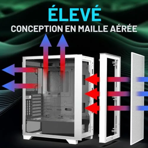 Boîtier PC - BITFENIX - Flow (Blanc) - Moyen tour - Format ATX - Sans alimentation - vue 6