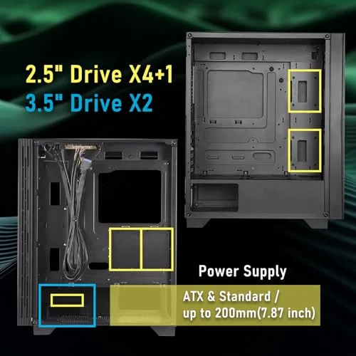Boîtier PC - BITFENIX - Flow (Noir) - Moyen tour - Format ATX - Sans alimentation - vue 7