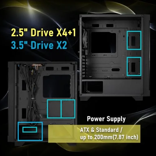 Boîtier PC - BITFENIX - Graph ARGB - Moyen tour - ATX - Noir - 4 ventilateurs A-RGB - vue 5